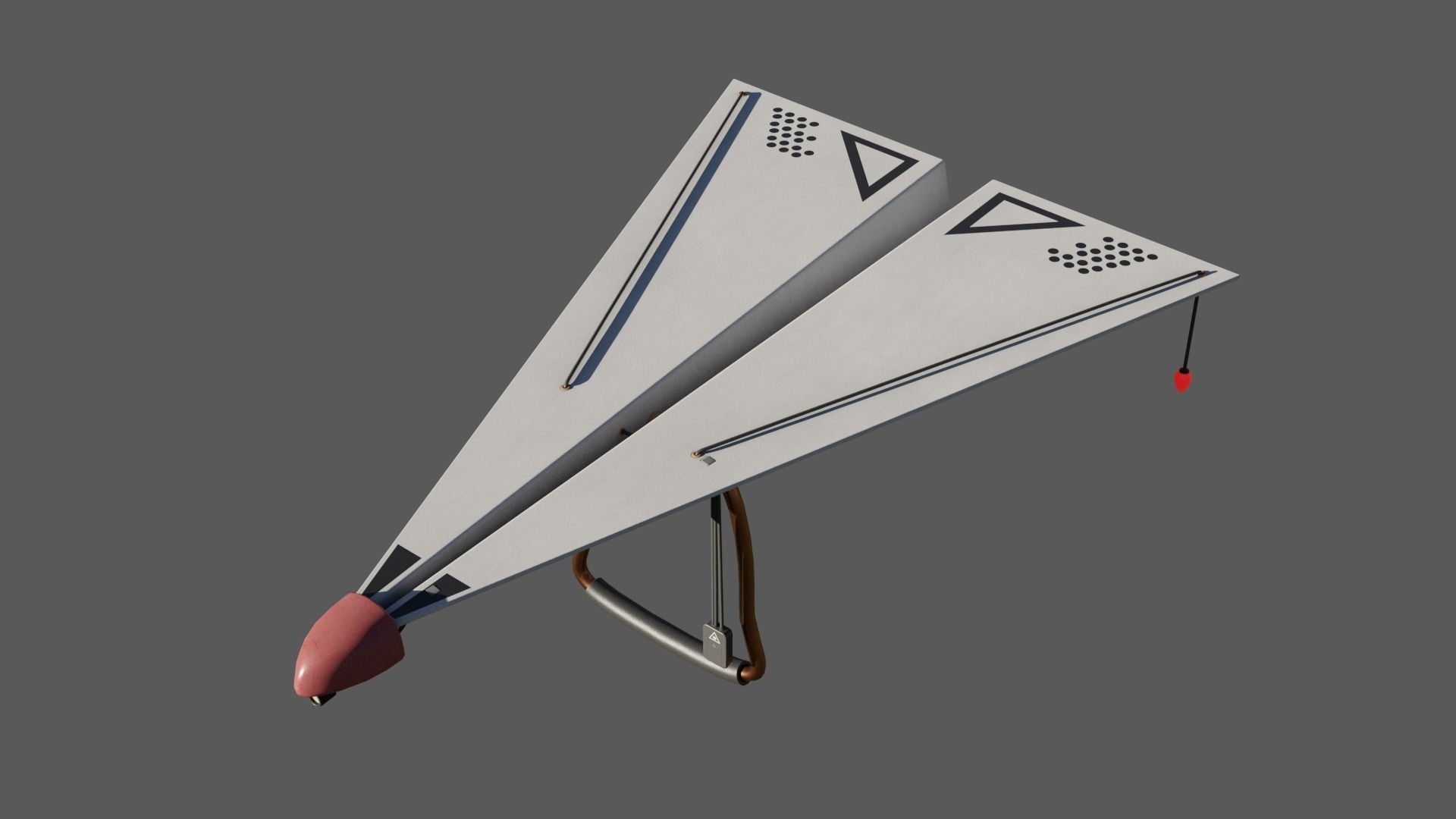 Paper Plane Glider Low-poly 3D model_9