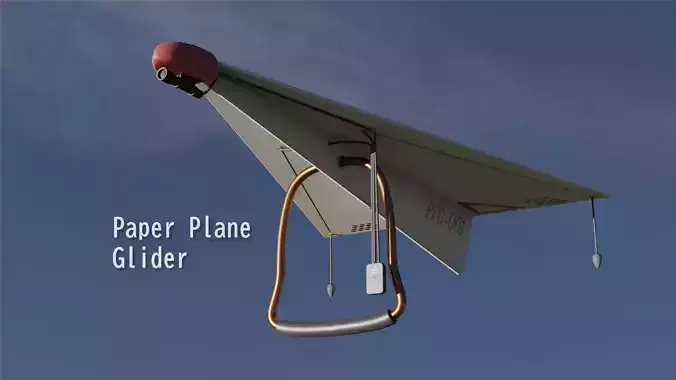 Paper Plane Glider Low-poly 3D model