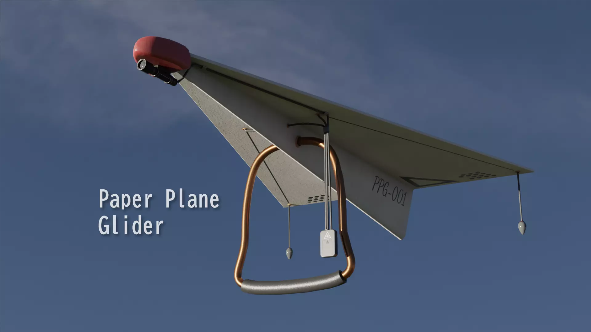 Paper Plane Glider Low-poly 3D model_0