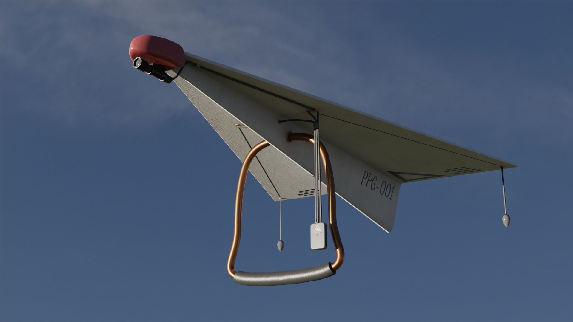 Paper Plane Glider Low-poly 3D model_2