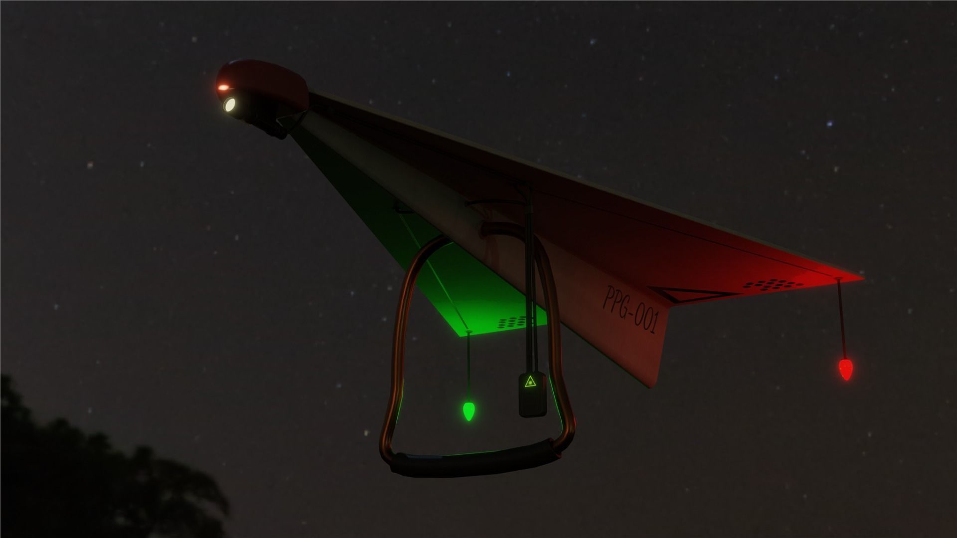 Paper Plane Glider Low-poly 3D model_3