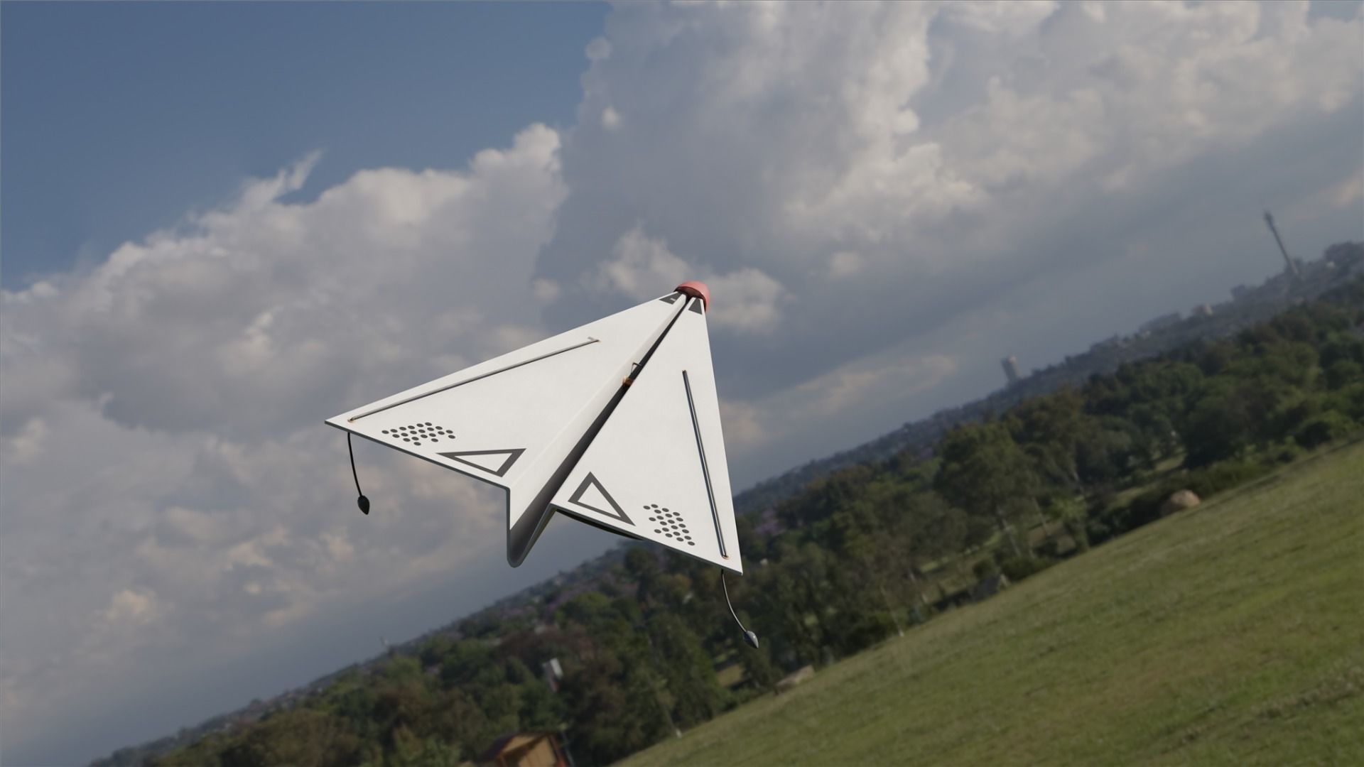 Paper Plane Glider Low-poly 3D model_4