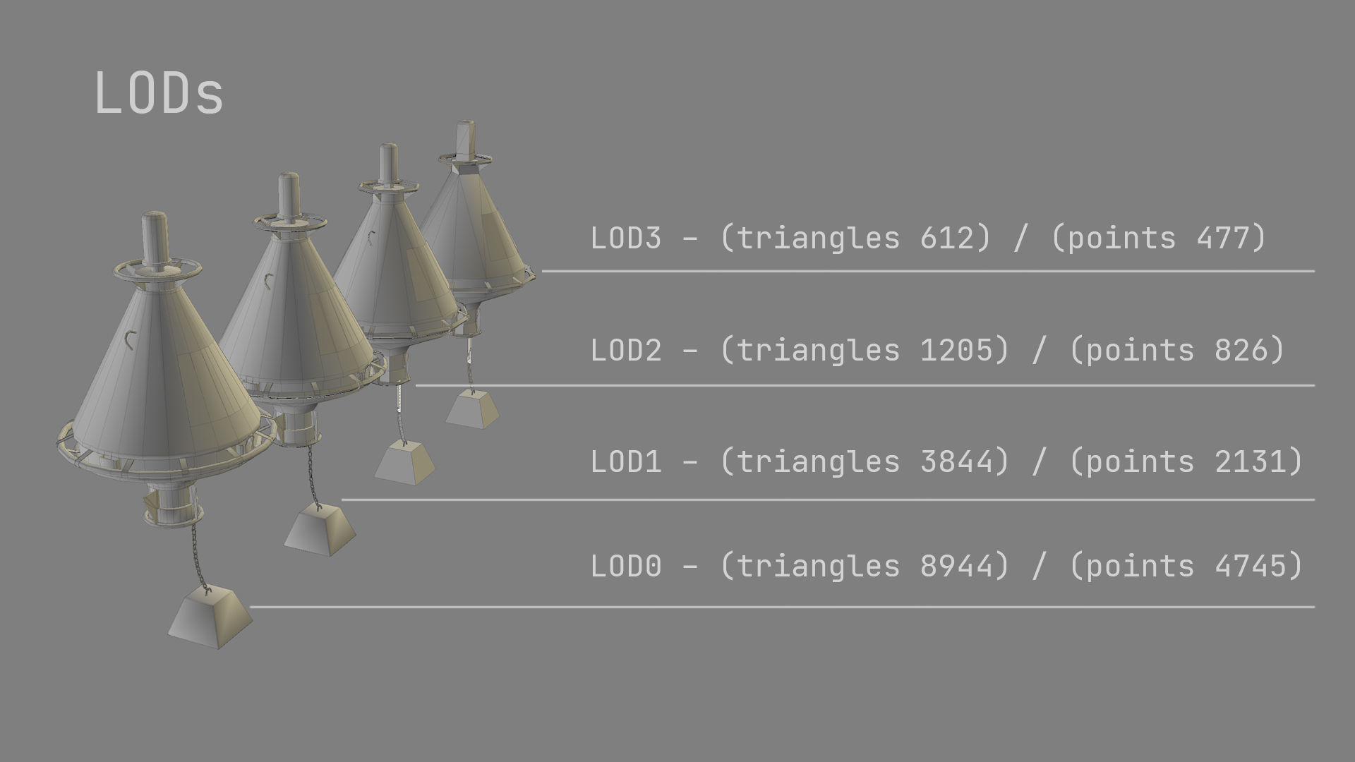 Buoy River RB-4-01 Left Turn Mark Low-poly 3D model_30