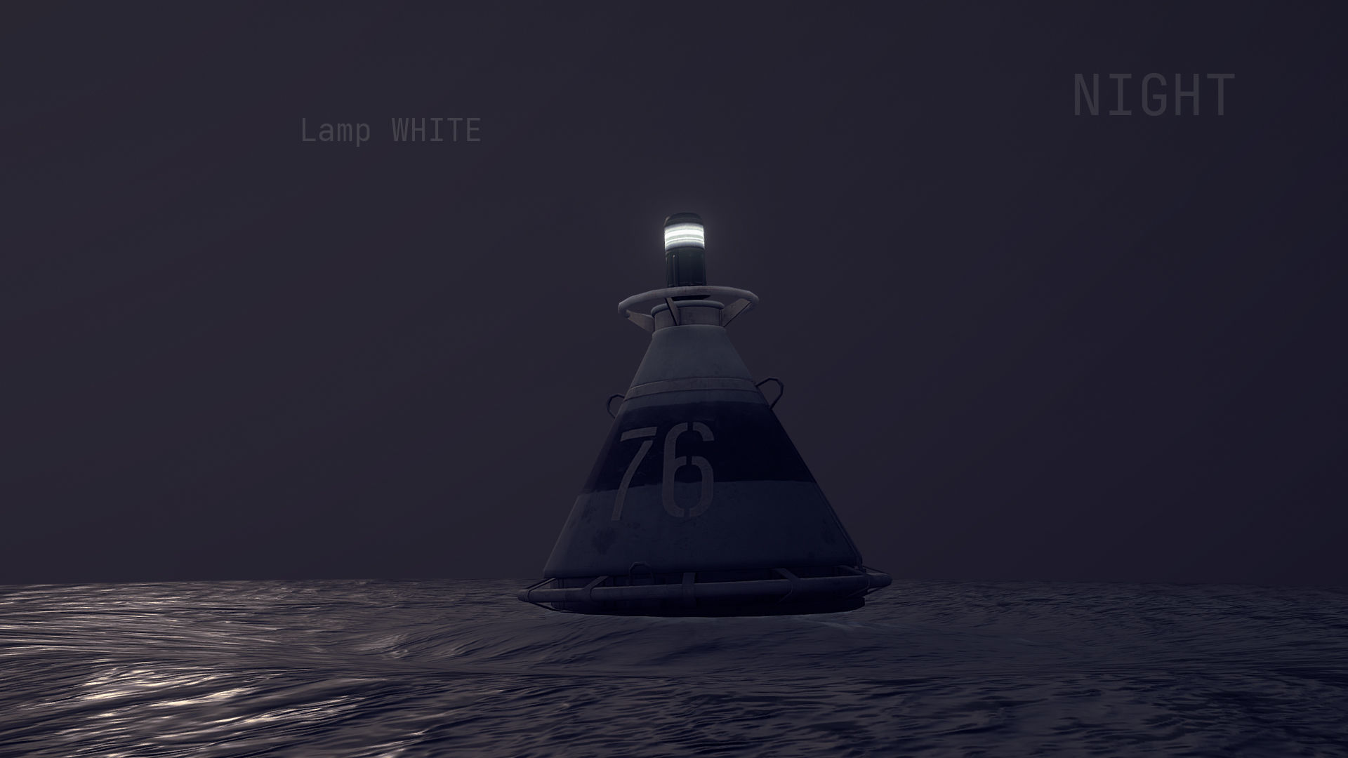 Buoy River RB-4-01 Left Turn Mark Low-poly 3D model_11