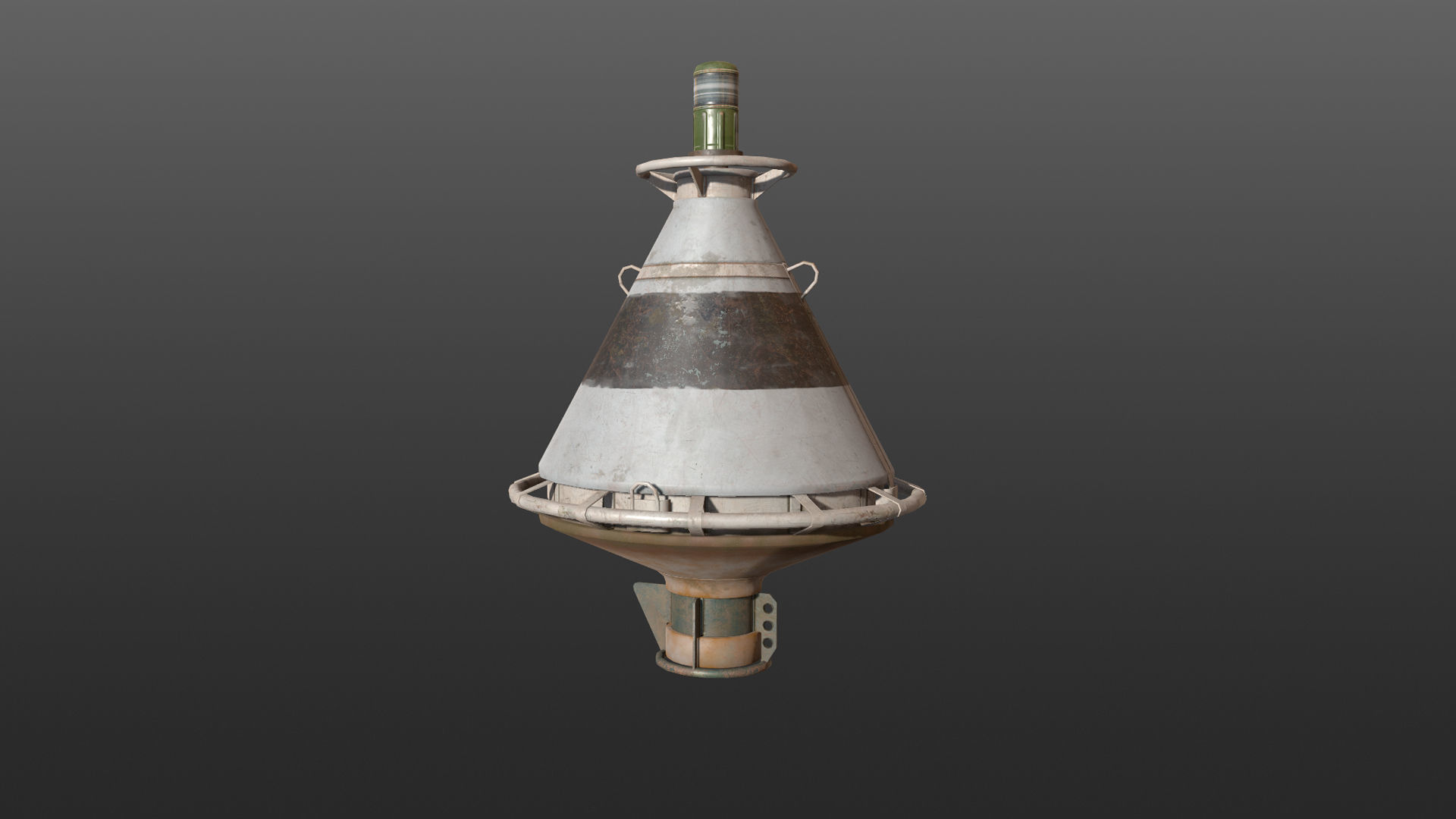 Buoy River RB-4-01 Left Turn Mark Low-poly 3D model_14