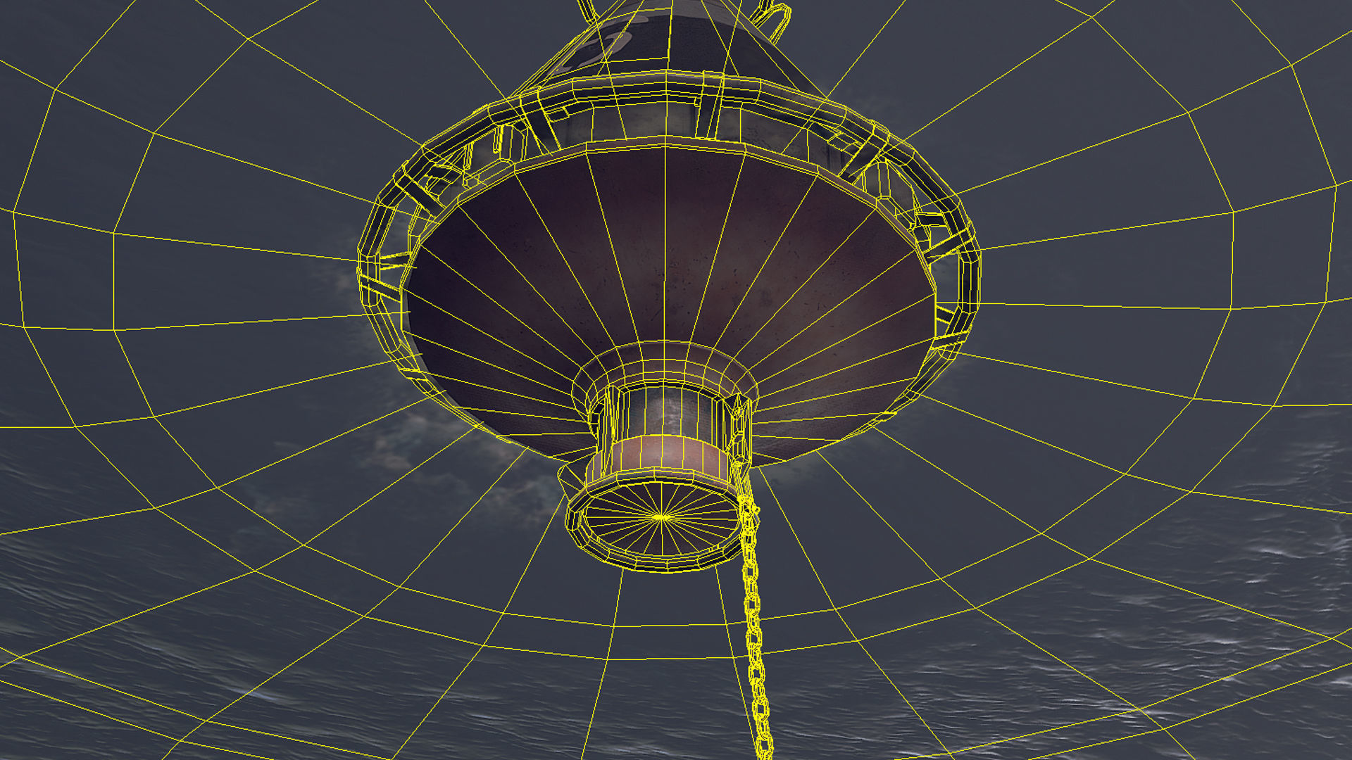 Buoy River RB-4-01 Left Turn Mark Low-poly 3D model_24