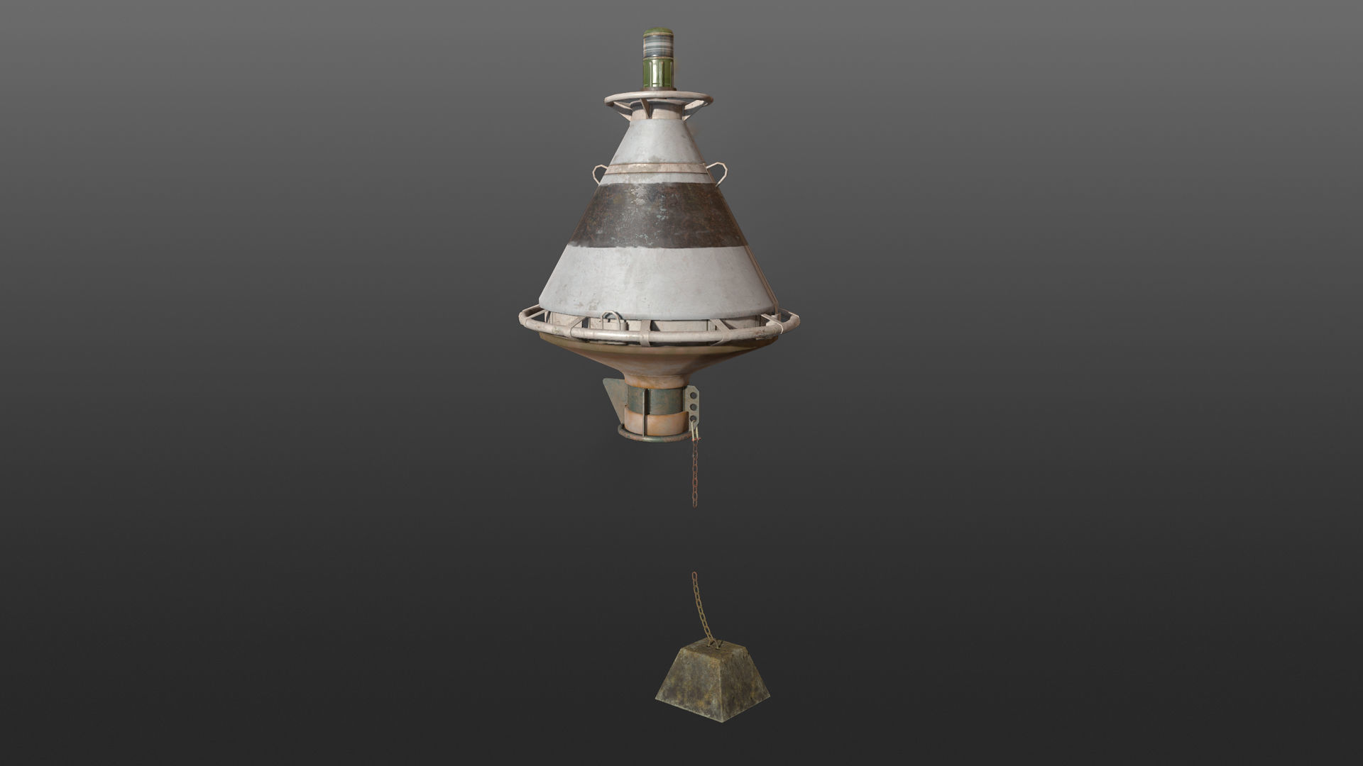 Buoy River RB-4-01 Left Turn Mark Low-poly 3D model_15