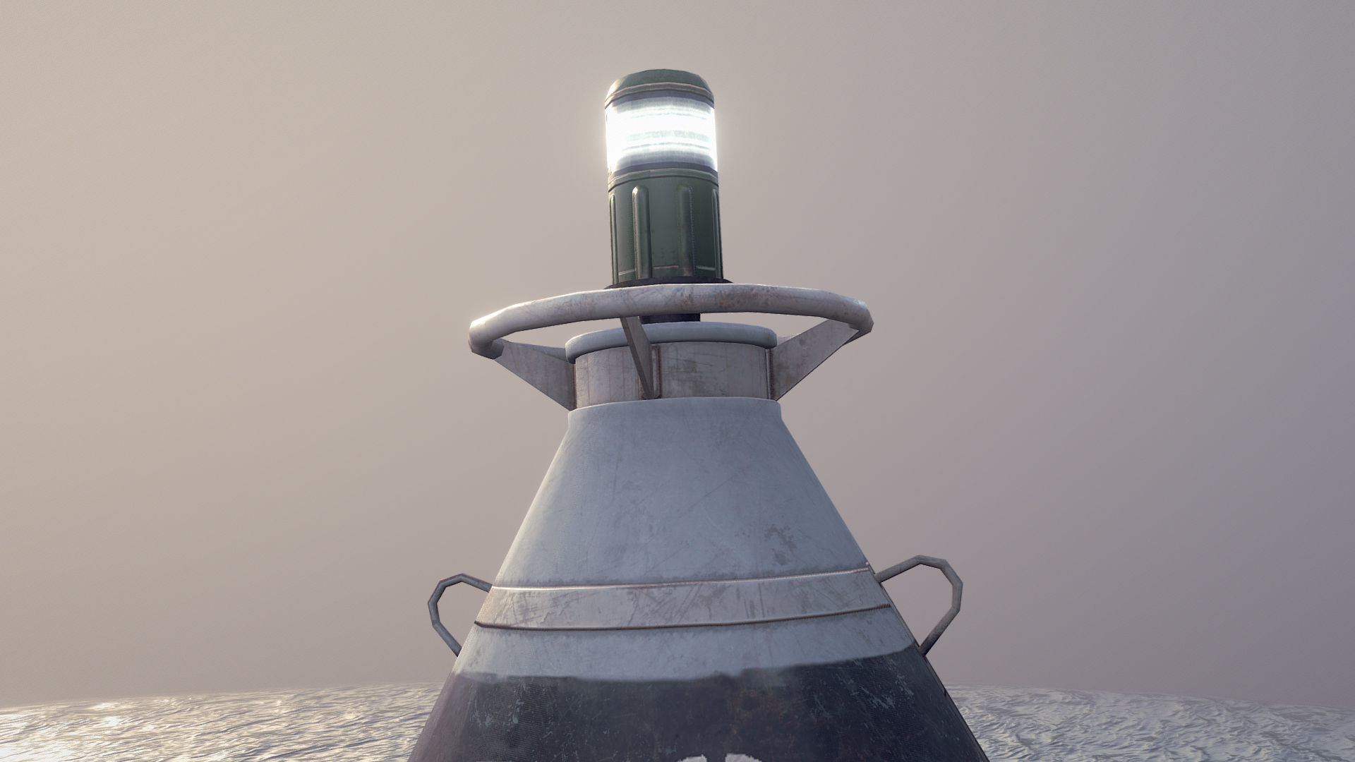 Buoy River RB-4-01 Left Turn Mark Low-poly 3D model_10