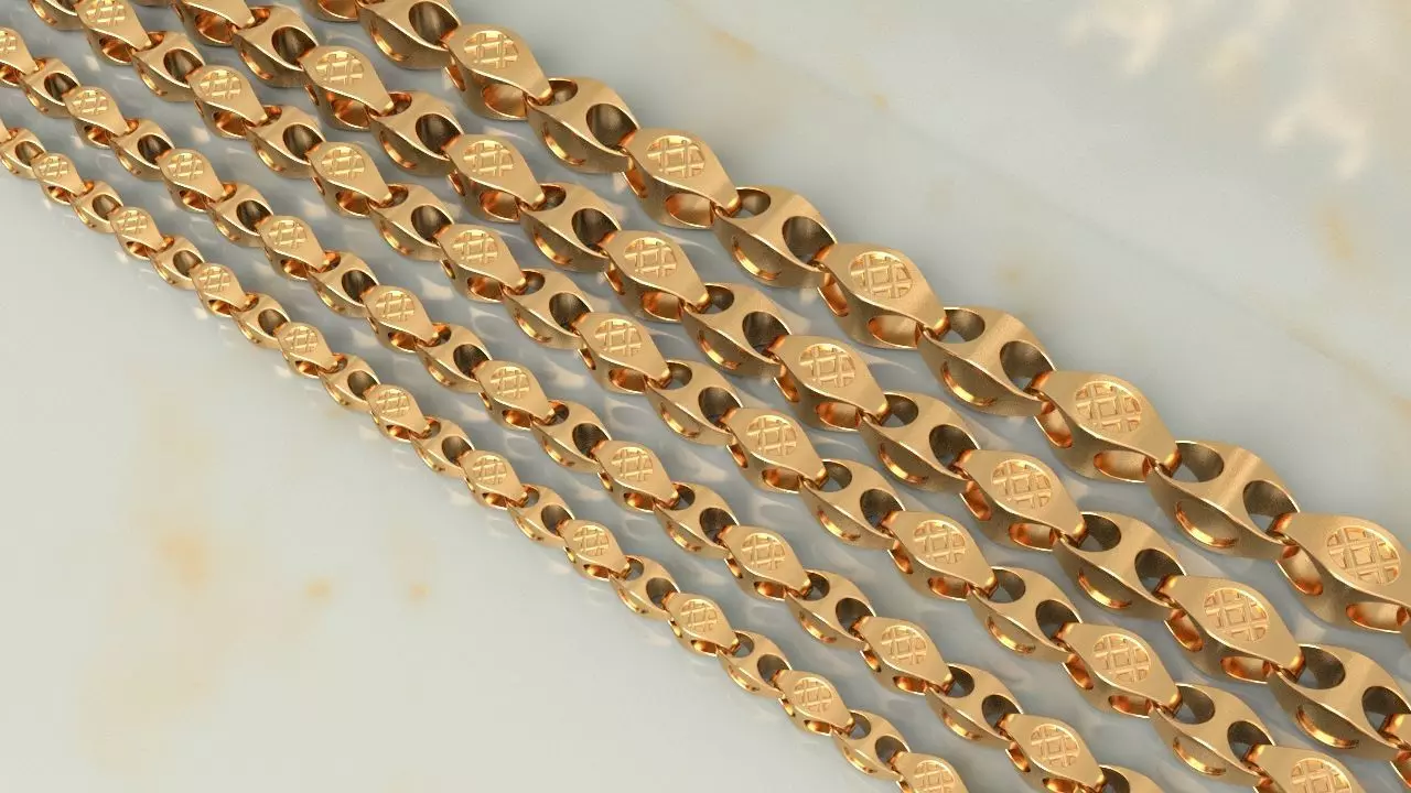 Patterned Chain Link 3D print model_0