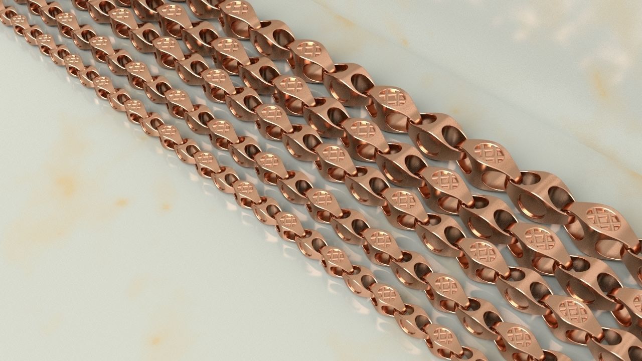 Patterned Chain Link 3D print model_1