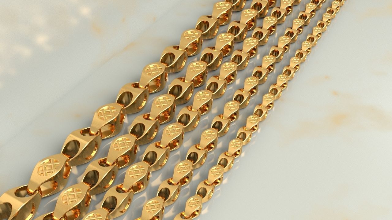 Patterned Chain Link 3D print model_2