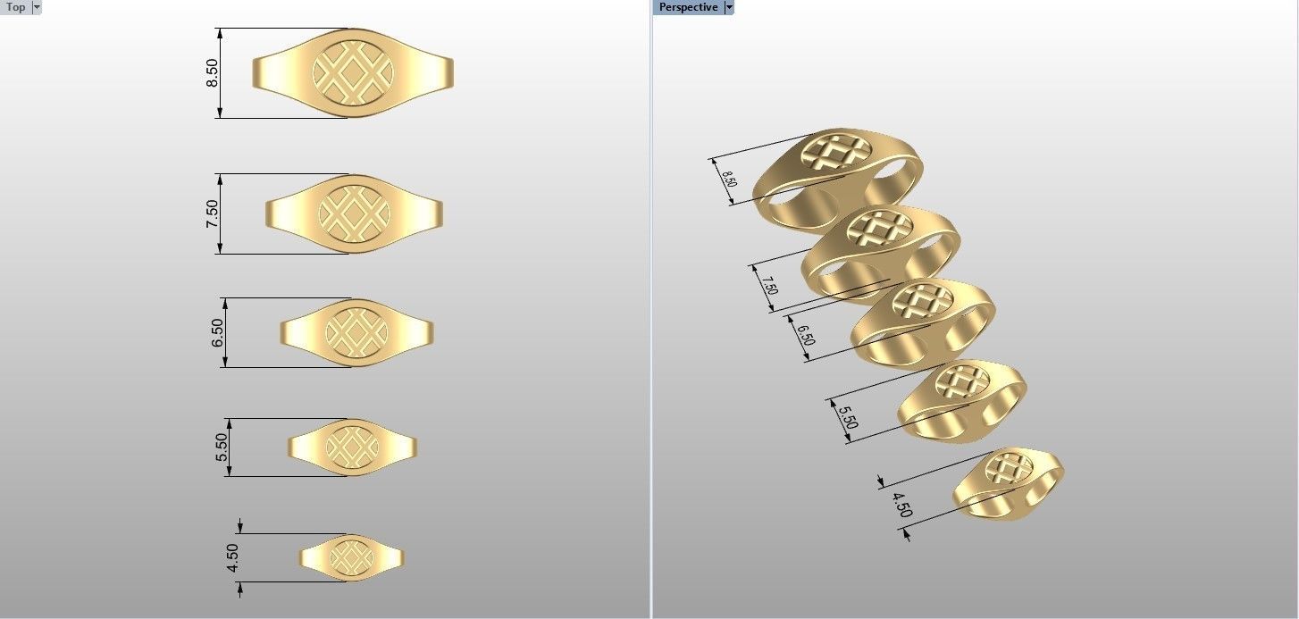 Patterned Chain Link 3D print model_3