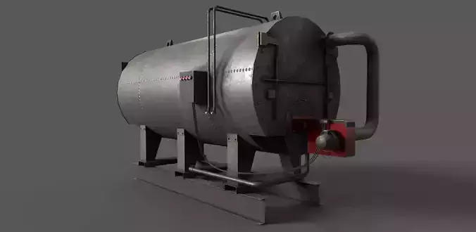 Steam boiler Low-poly 3D model