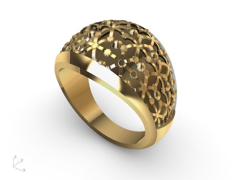 half jali ring stl verified  3D print model_3