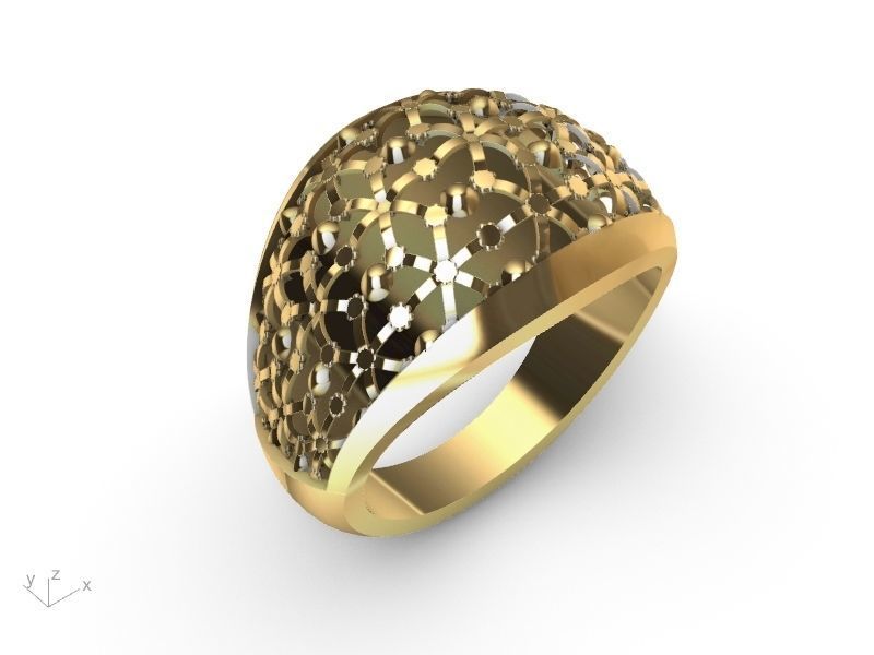 half jali ring stl verified  3D print model_4