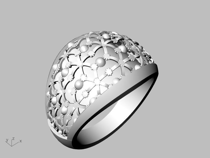 half jali ring stl verified  3D print model_7