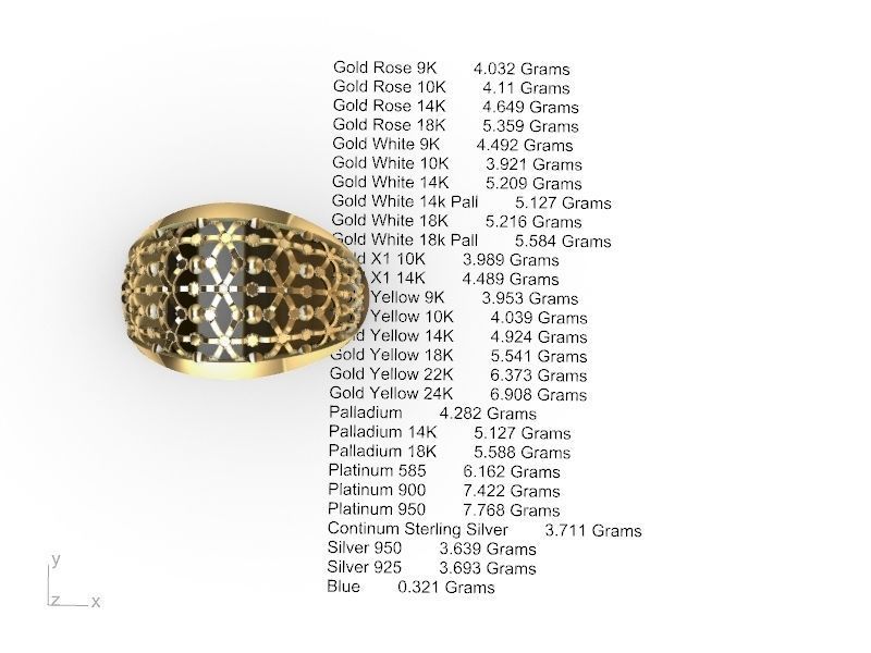 half jali ring stl verified  3D print model_10