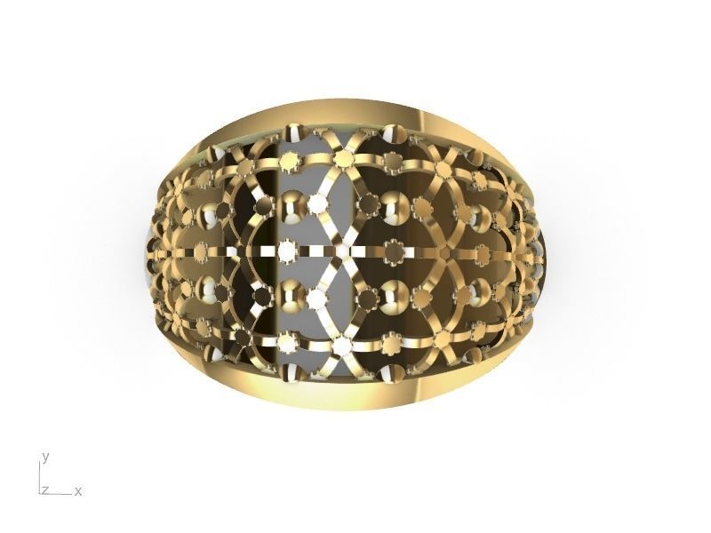 half jali ring stl verified  3D print model_2