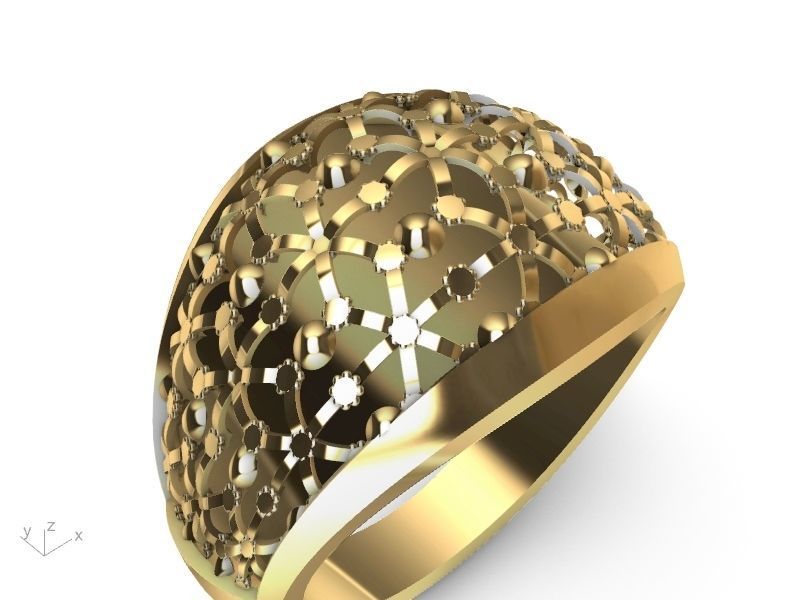 half jali ring stl verified  3D print model_1
