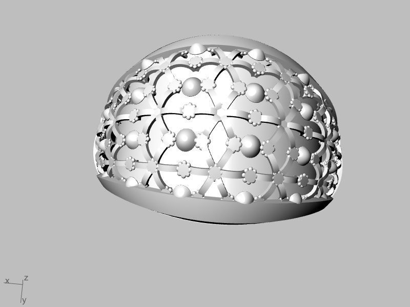 half jali ring stl verified  3D print model_9