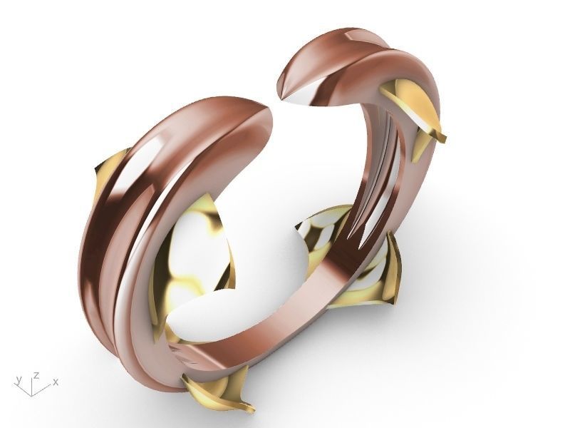 dolphin ring stl verified  3D print model_12