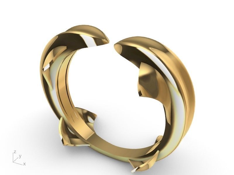 dolphin ring stl verified  3D print model_5