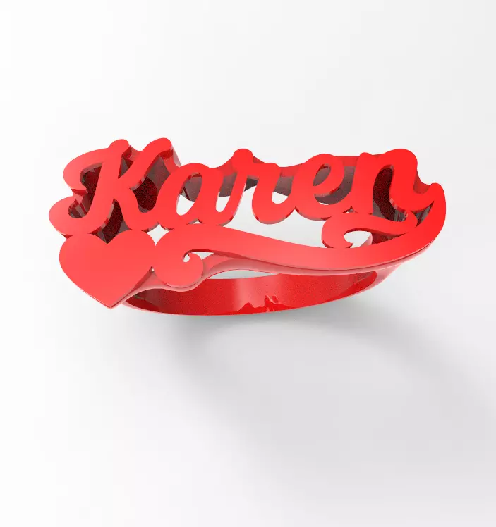 karen name ring 3D print model