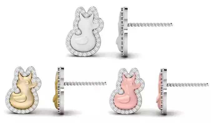 Diamond Duck Earrings