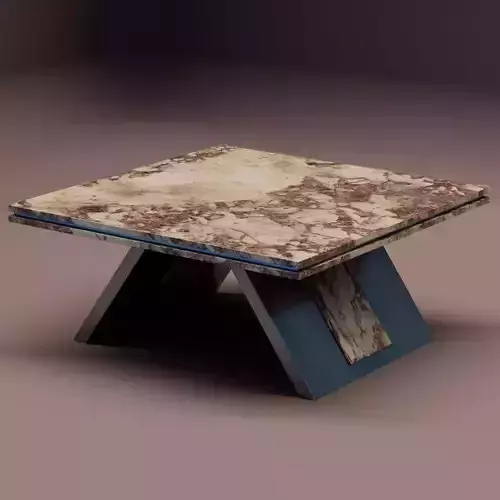 Table square marble - black white red green