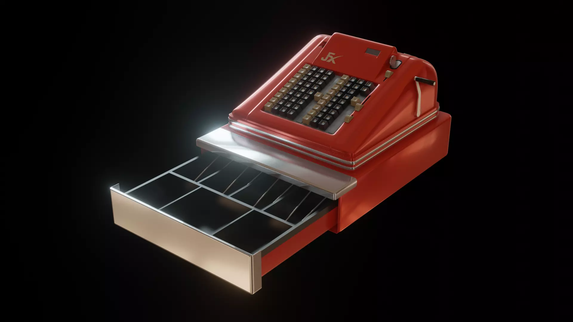 retro cashier 3D model