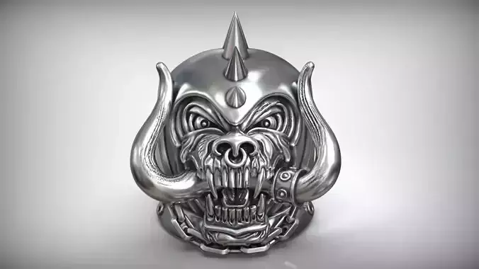 Motorhead Warpig Skull Metal Band Ring 3D print model