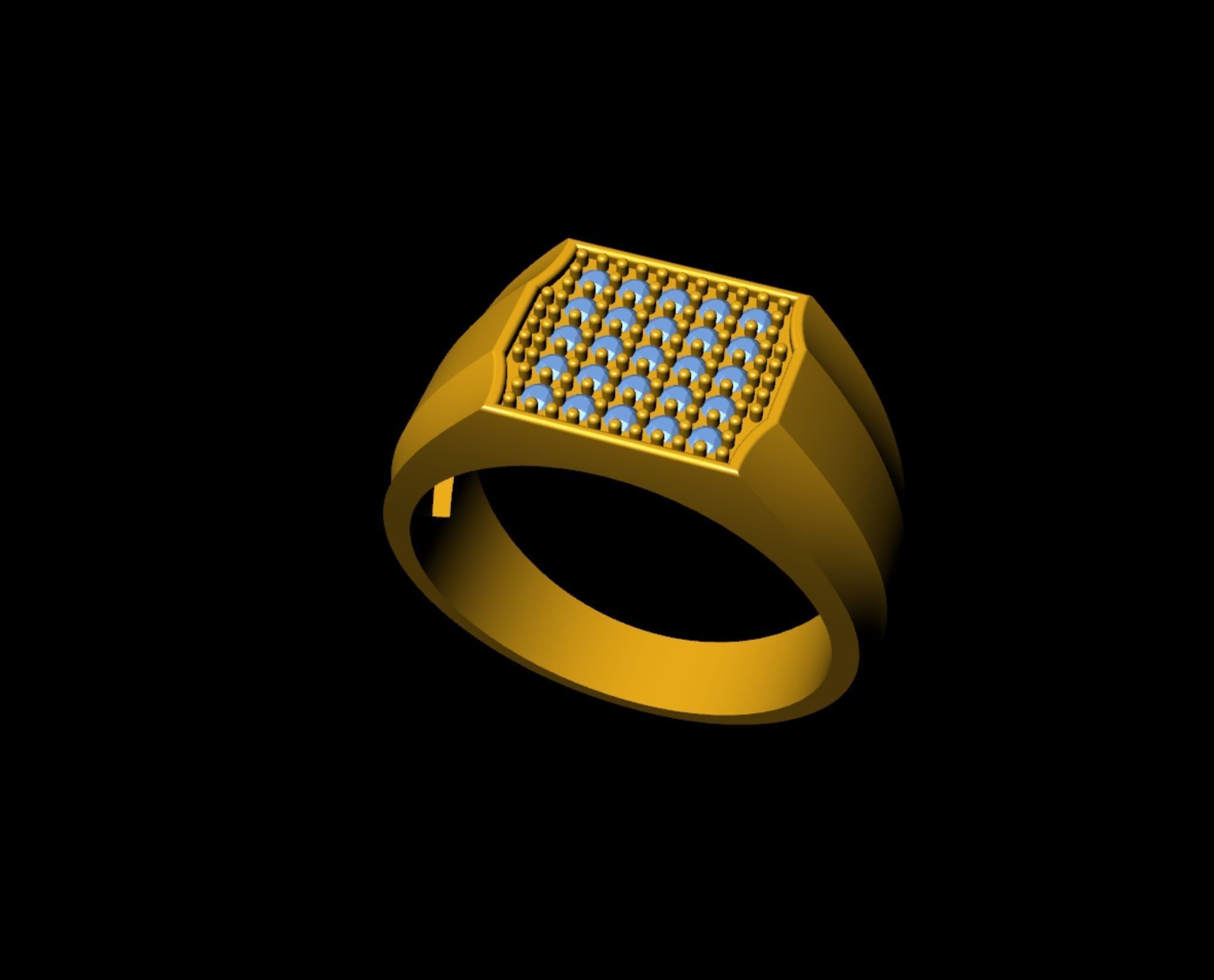 Gents Signet Ring  3D print model_11
