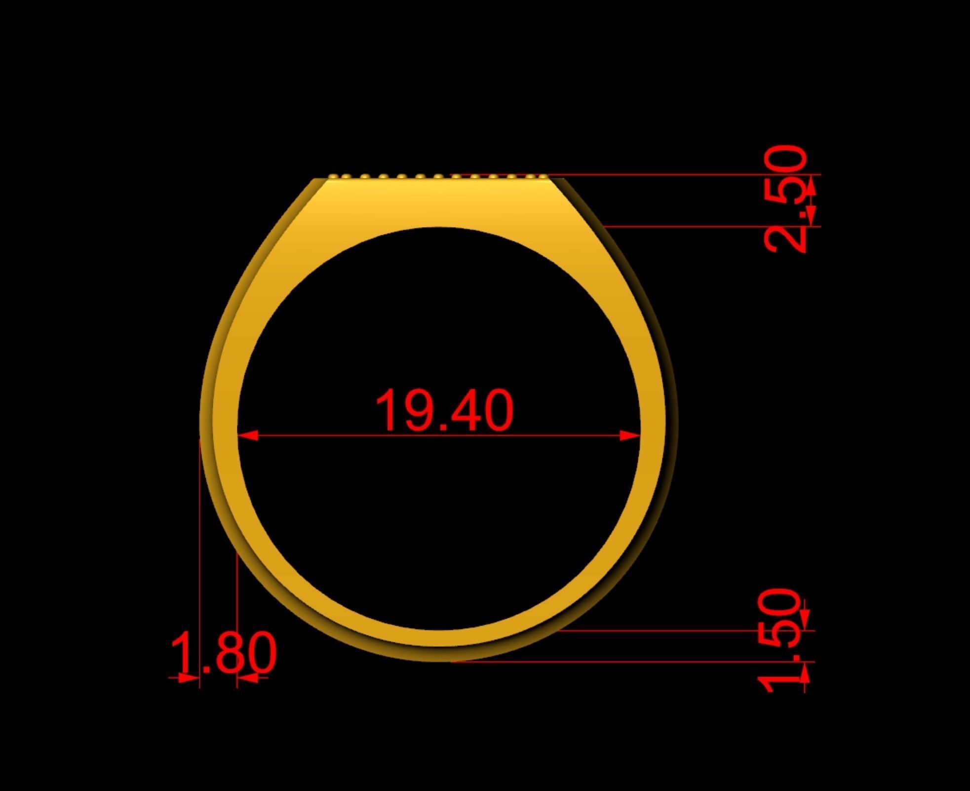 Gents Signet Ring  3D print model_10