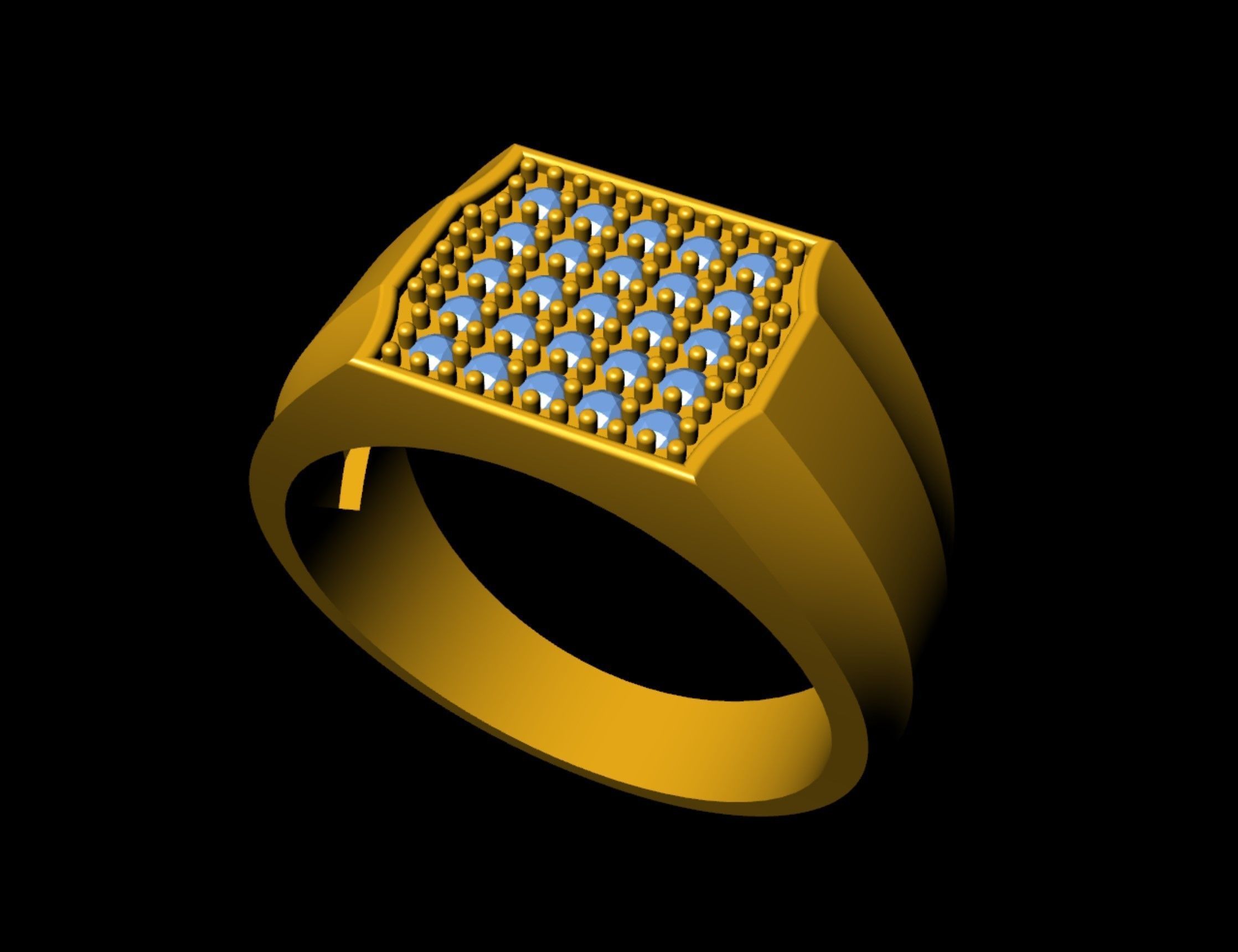 Gents Signet Ring  3D print model_7