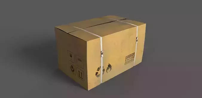 low poly box cardboard