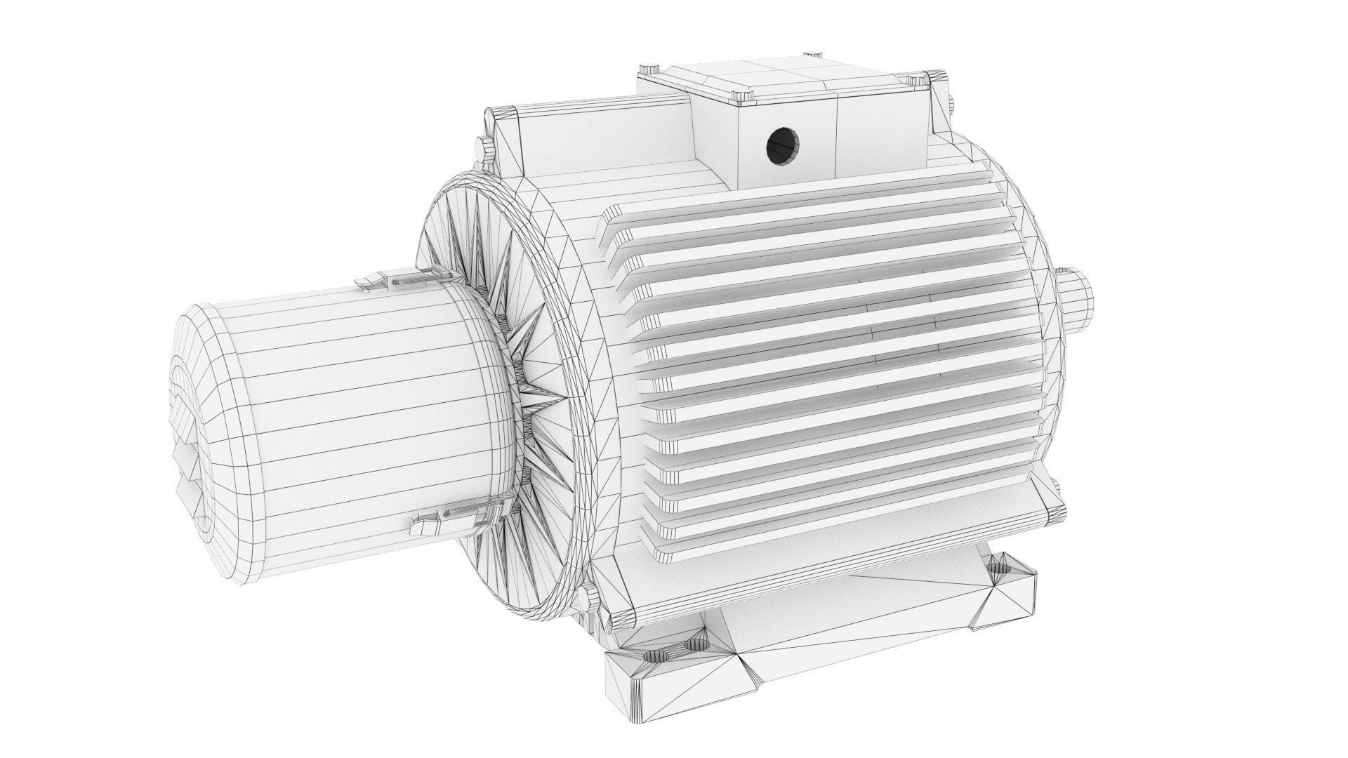 Asynchronous motor DC  Low-poly 3D model_15