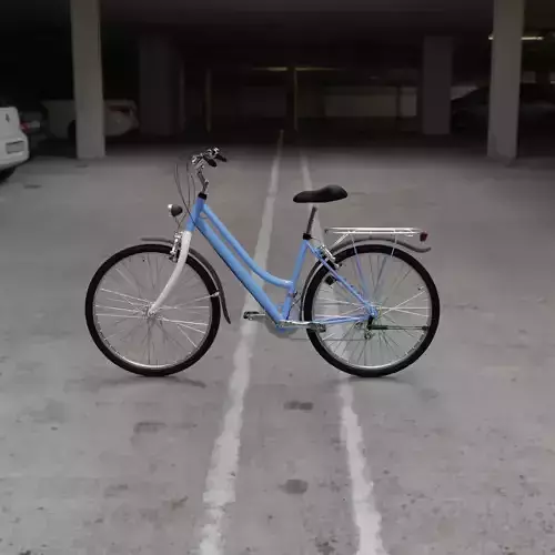 3d bike model bicycle in parking lot