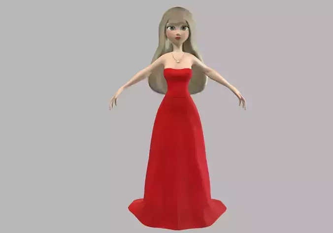 little woman in red dress