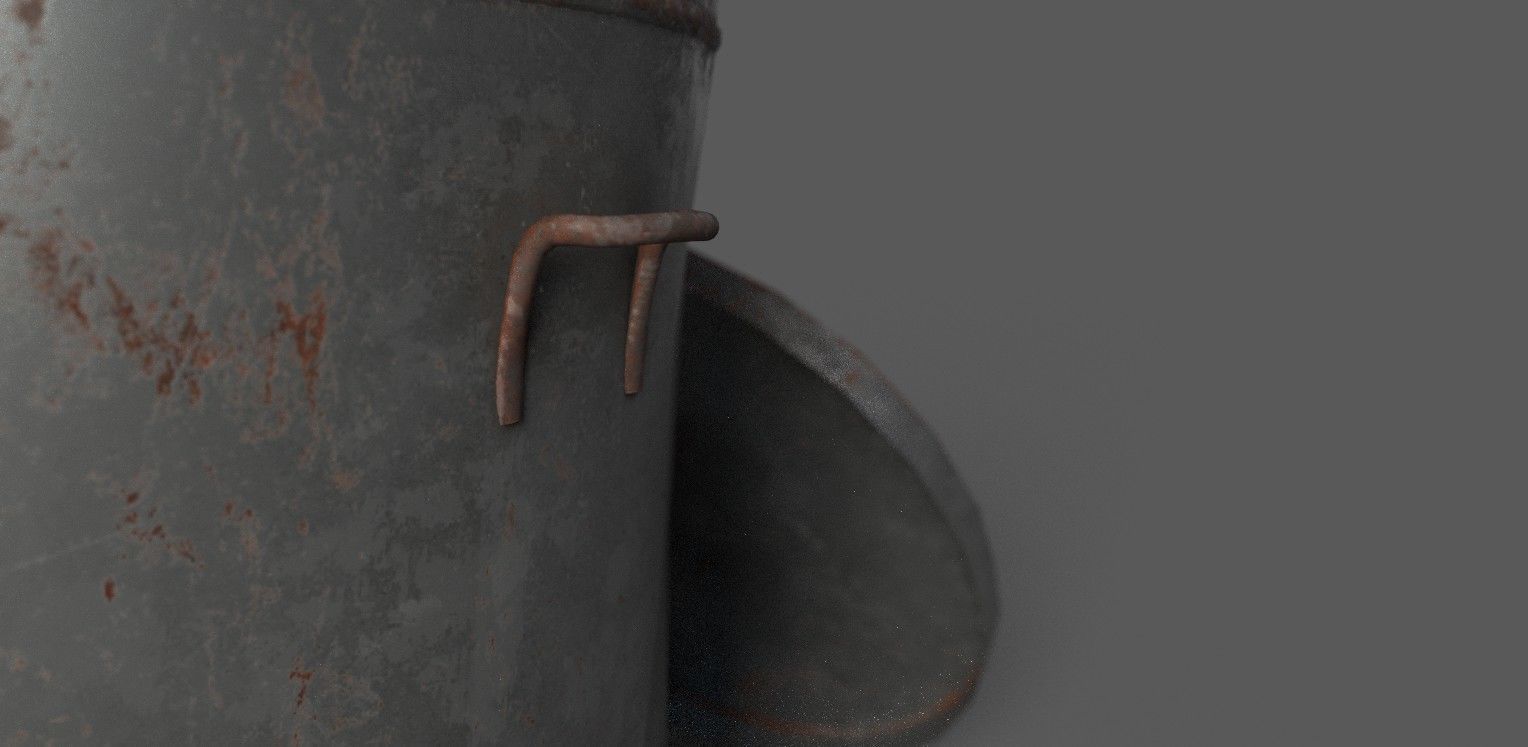 low poly trash can Low-poly 3D model_4