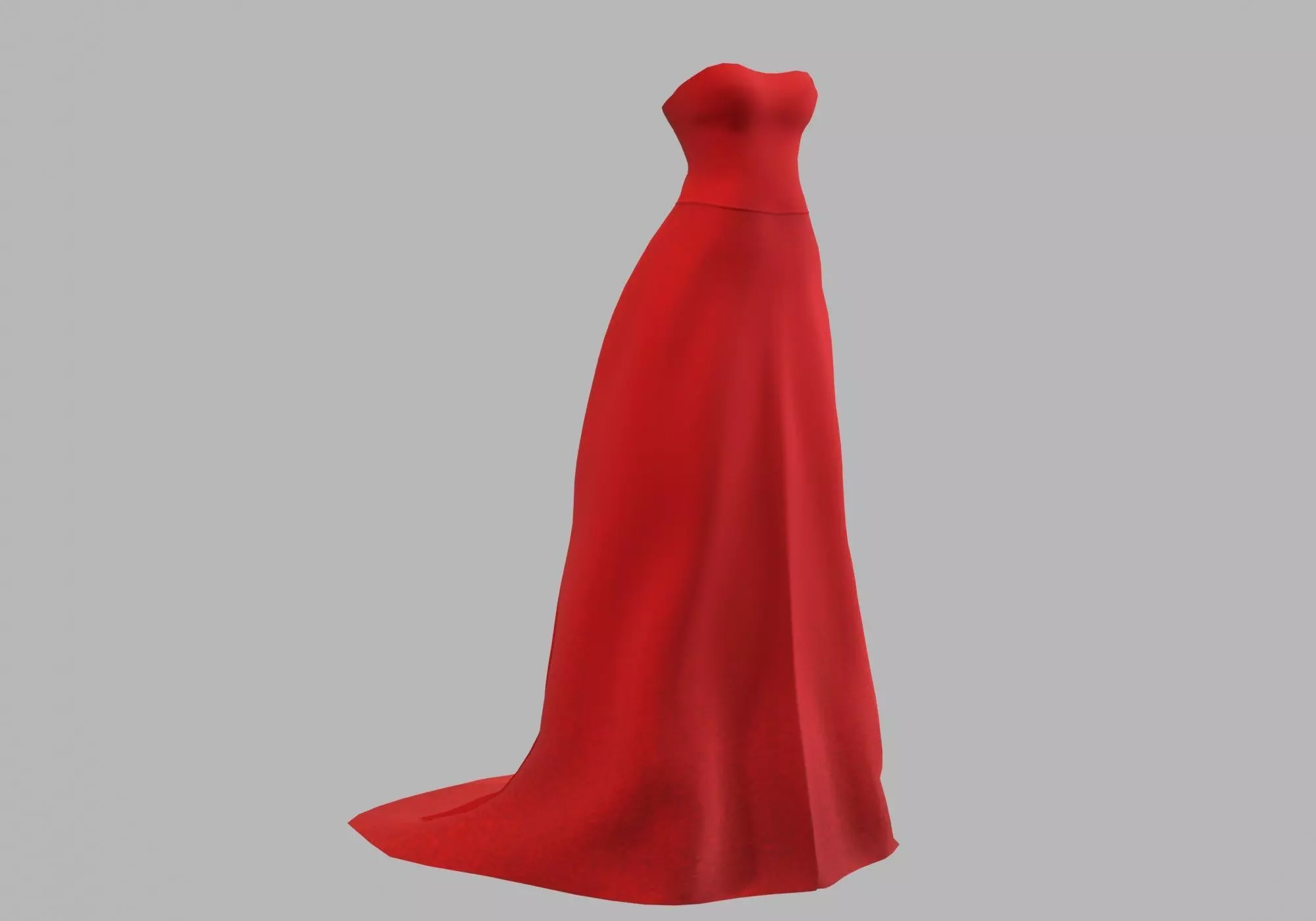 red long dress Low-poly 3D model