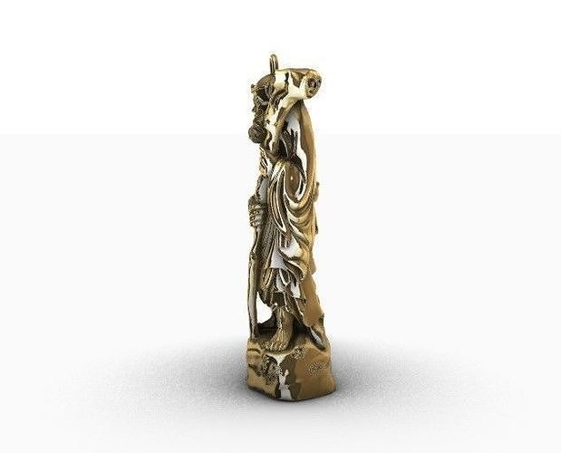 Pendant statue of liberty in gold 3D print model