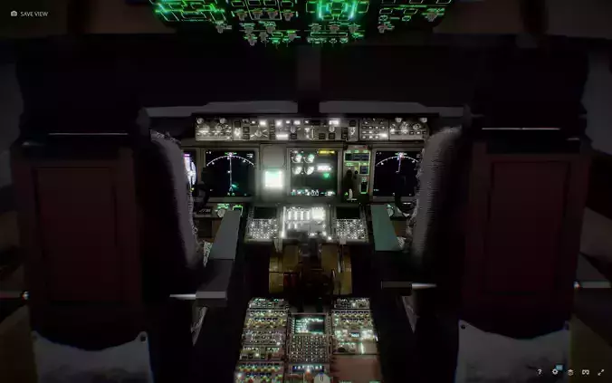 Boeing b777 Airplane Cockpit