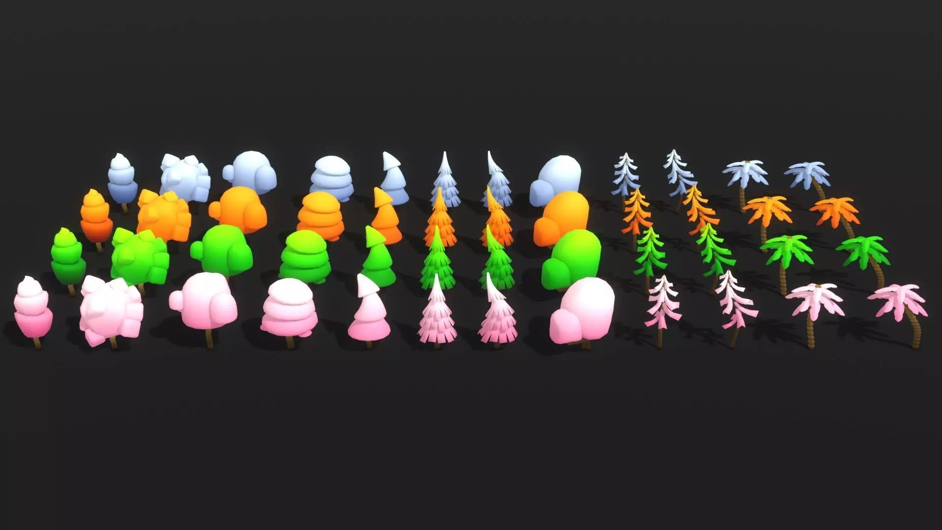3D model Stylized Low Poly Trees Pack VR / AR / low-poly | CGTrader