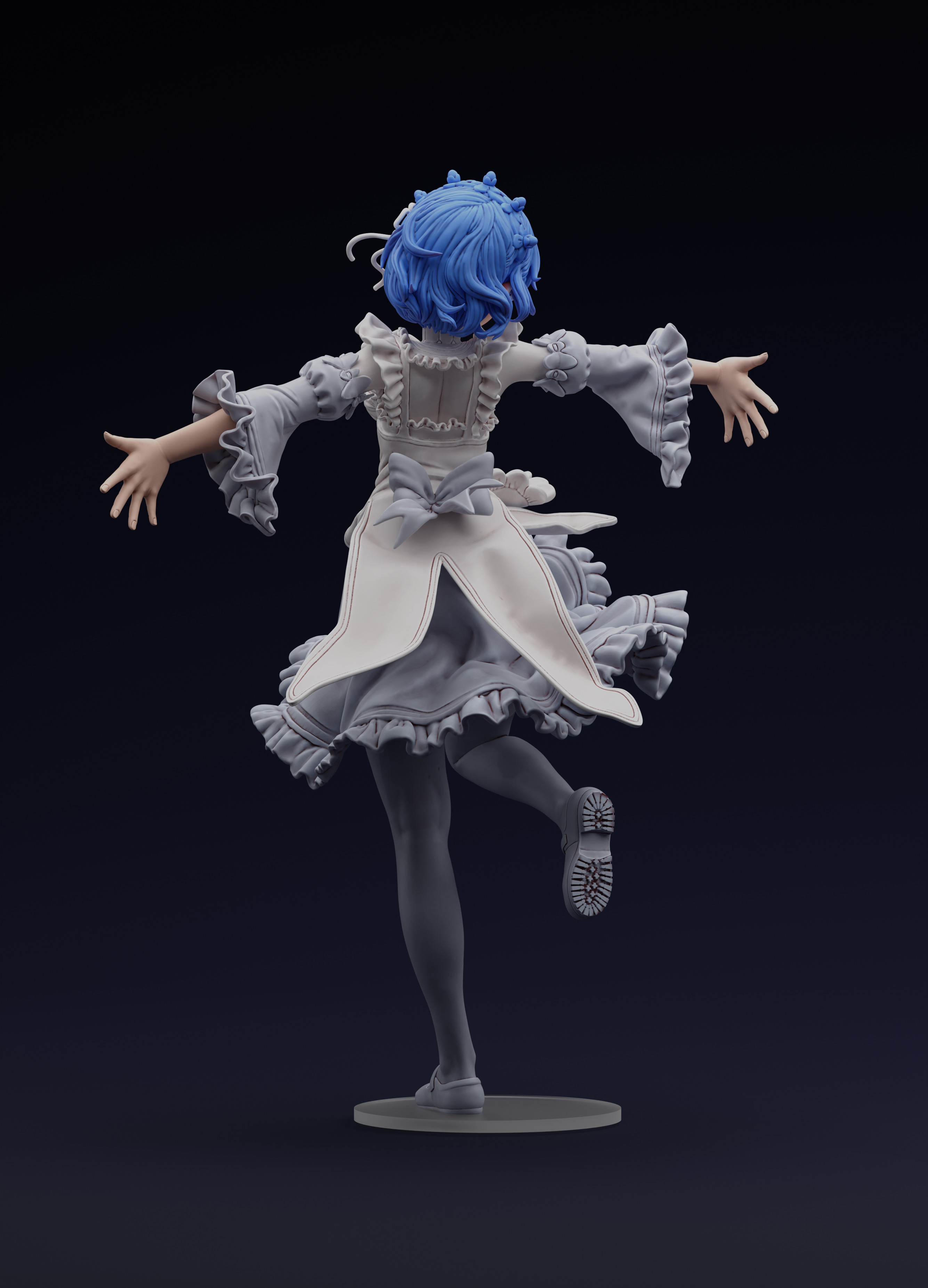 Re Zero Rem 3d print - Maid version 3D print model_1