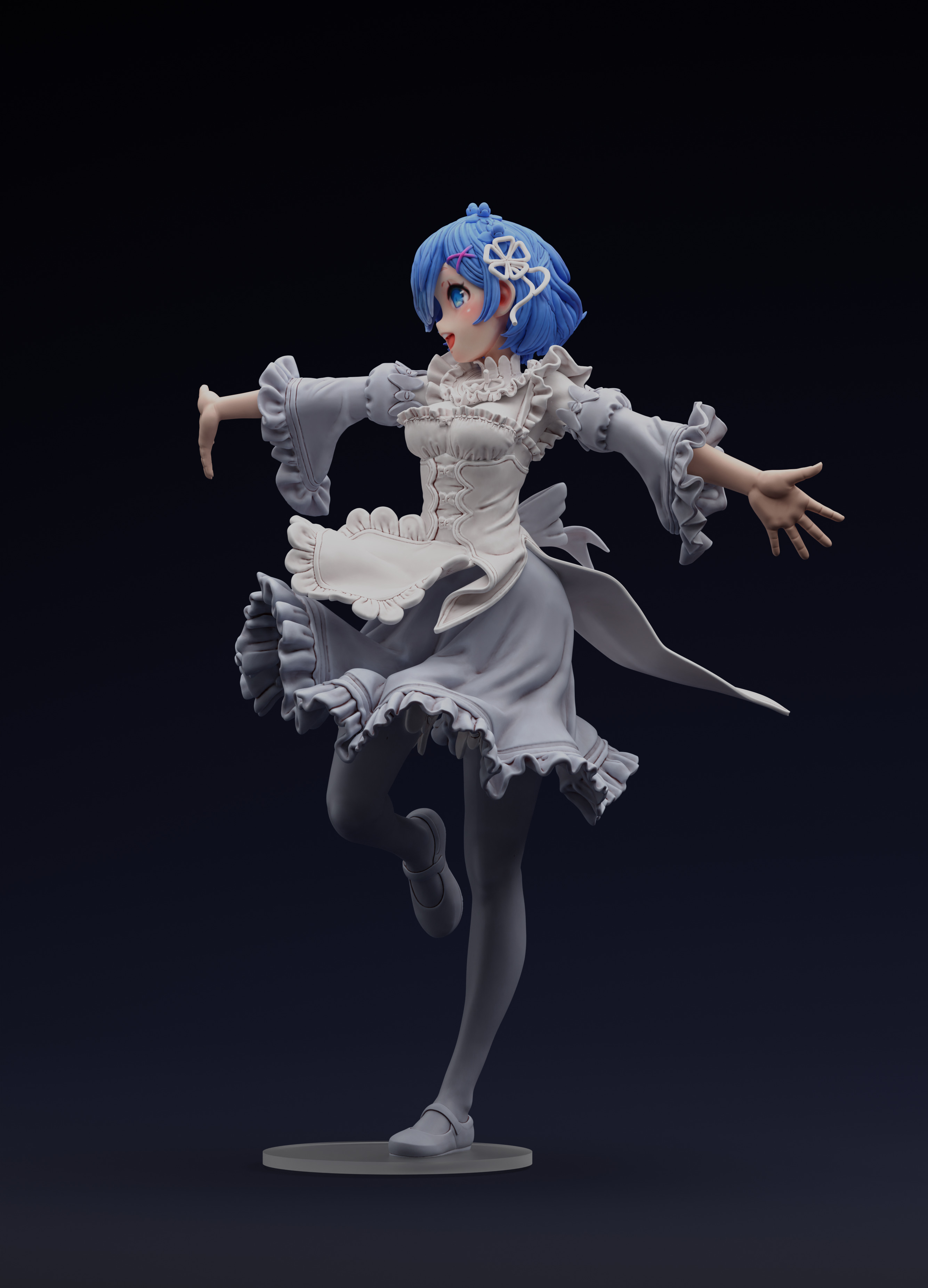Re Zero Rem 3d print - Maid version 3D print model_2