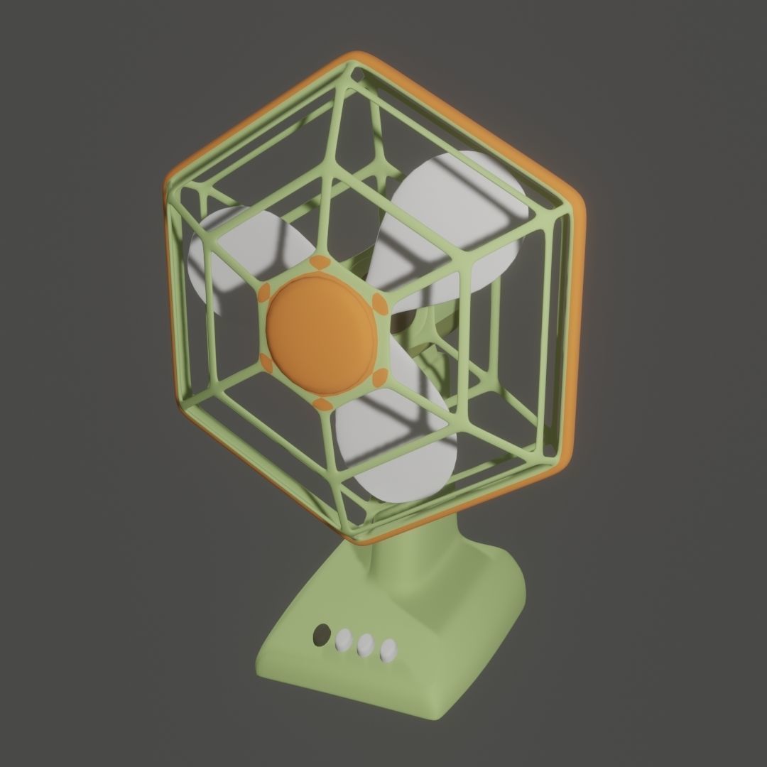 electric fan Low-poly 3D model_4