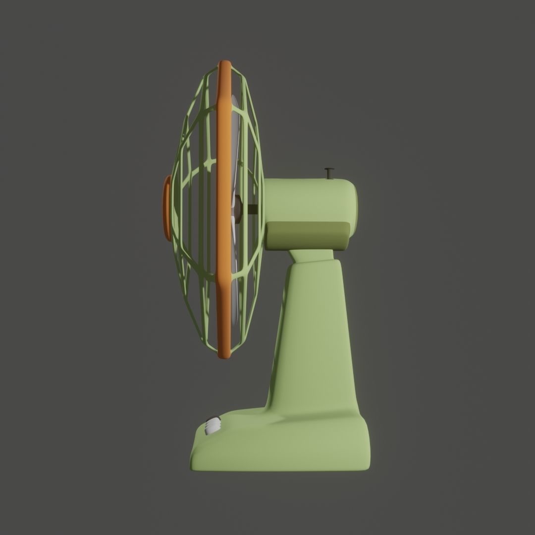 electric fan Low-poly 3D model_2