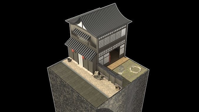 East Asia ancient house 3D model