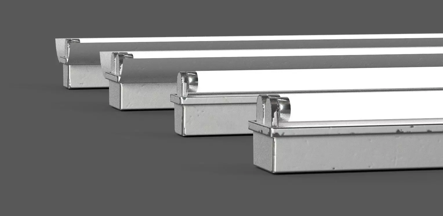 Fluorescent Lights Low-poly 3D model