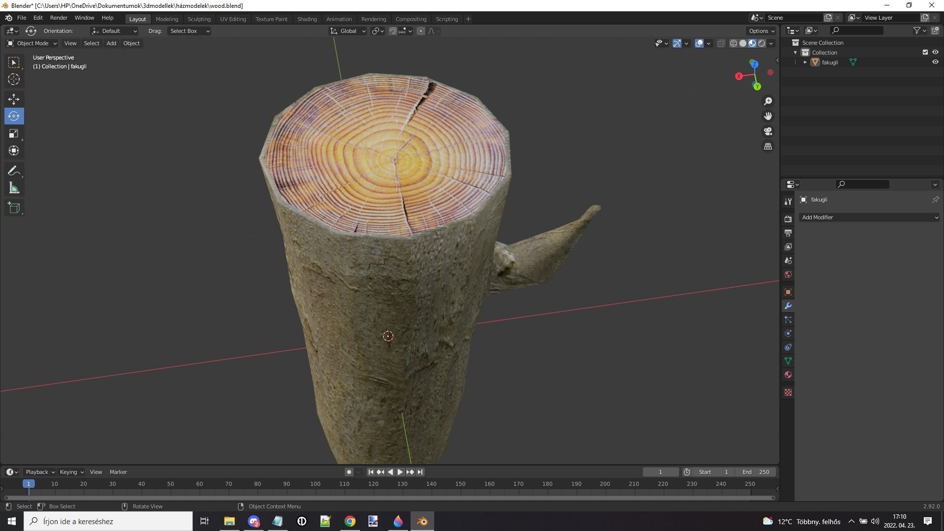 wood  trunk Free low-poly 3D model_1
